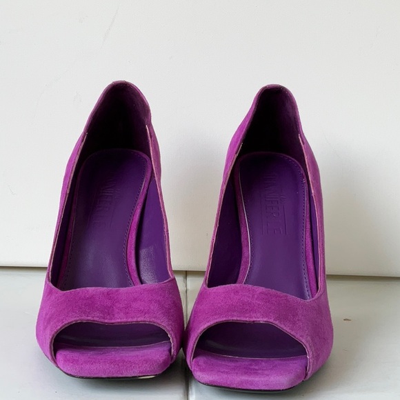 I AM JENNIFER LE Womens Purple Open Toe Suede Heels EU40 US9M - Picture 2 of 8